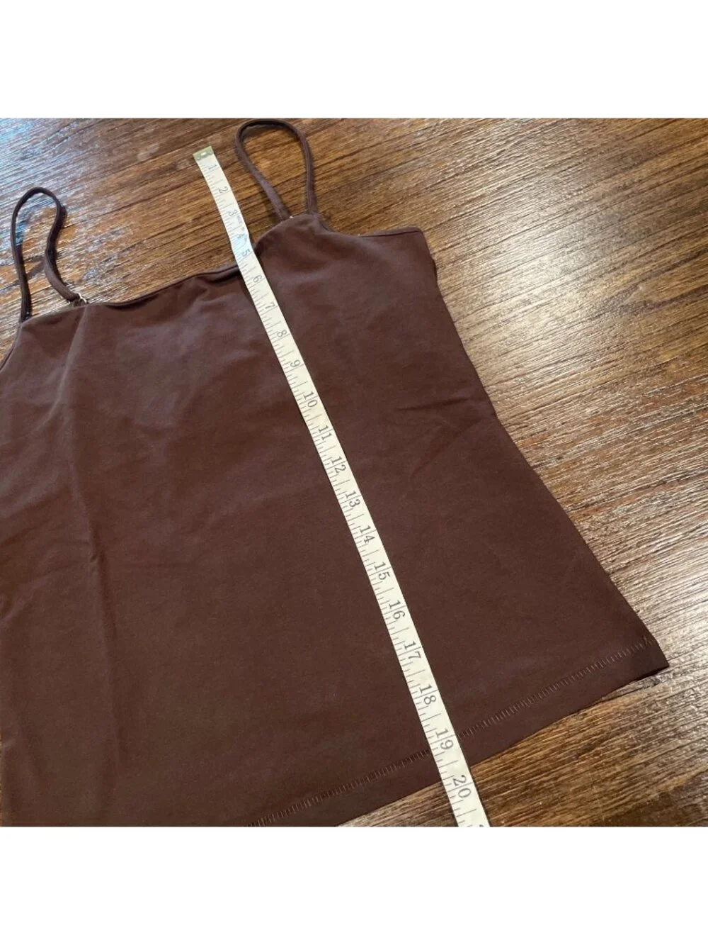 NWT J.Crew Tank Top Sz S Brown Stretch Cotton Shelf-Bra Slim Fitted Staple Basic